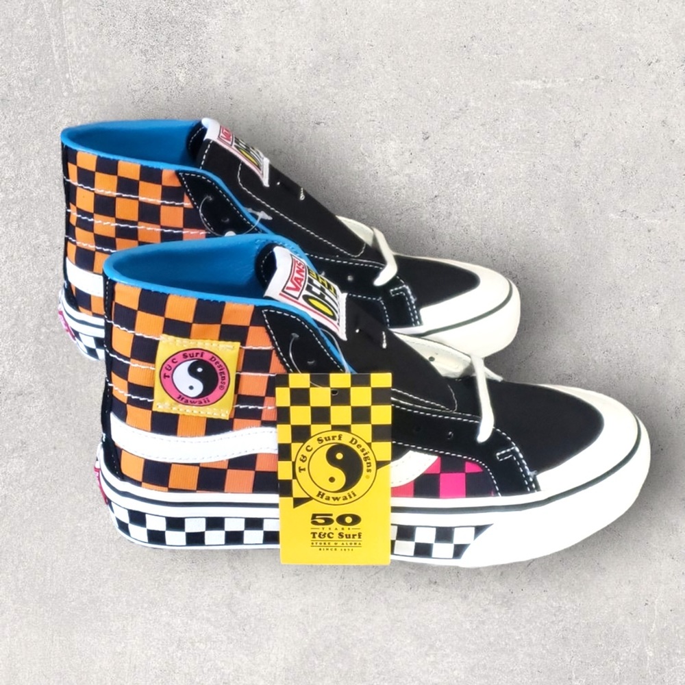 Vans Sk8-Hi 138 Decon T&C Surf Design Hawaii Checkerboard New Sneakers. W11/M9.5